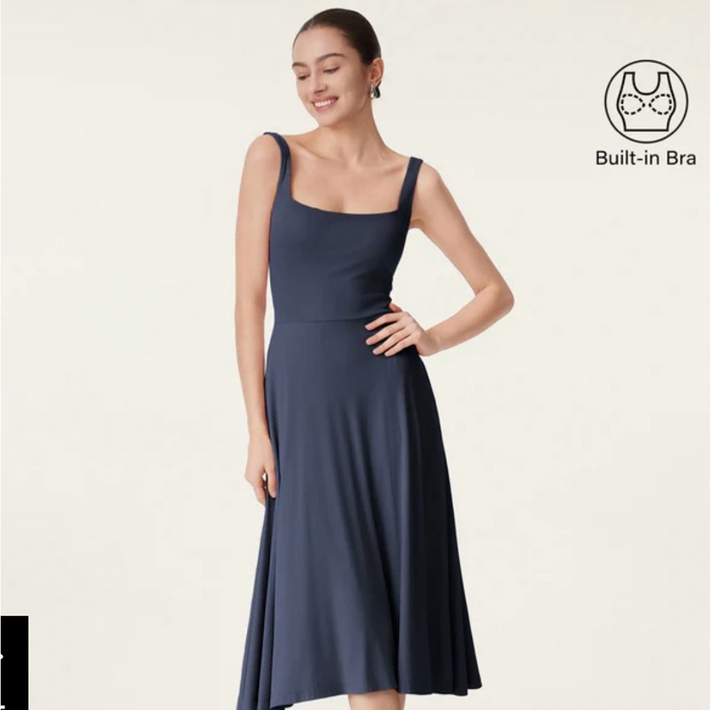 OGL Elegant Classic Midnight Navy Sleeveless Dress